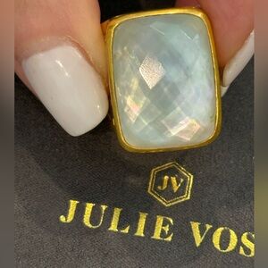Retired Julie Vos iridescent crystal ring EUC